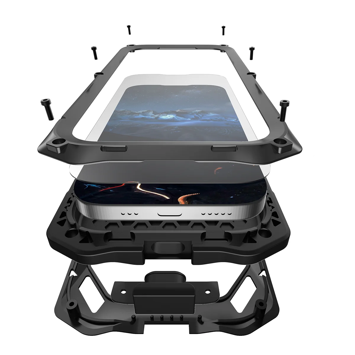 Buy Military Grade Magnetic Case for Google Pixel Series, Full-Body Armor with Screen Protector, 360° Rotatable Kickstand & Lens Guard - Drake at Caseles-Google Pixel 10 Pro XL, Black