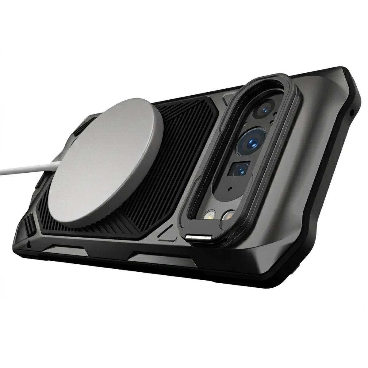 Buy Military Grade Magnetic Case for Google Pixel Series, Full-Body Armor with Screen Protector, 360° Rotatable Kickstand & Lens Guard - Drake at Caseles-Google Pixel 10 Pro XL, Black