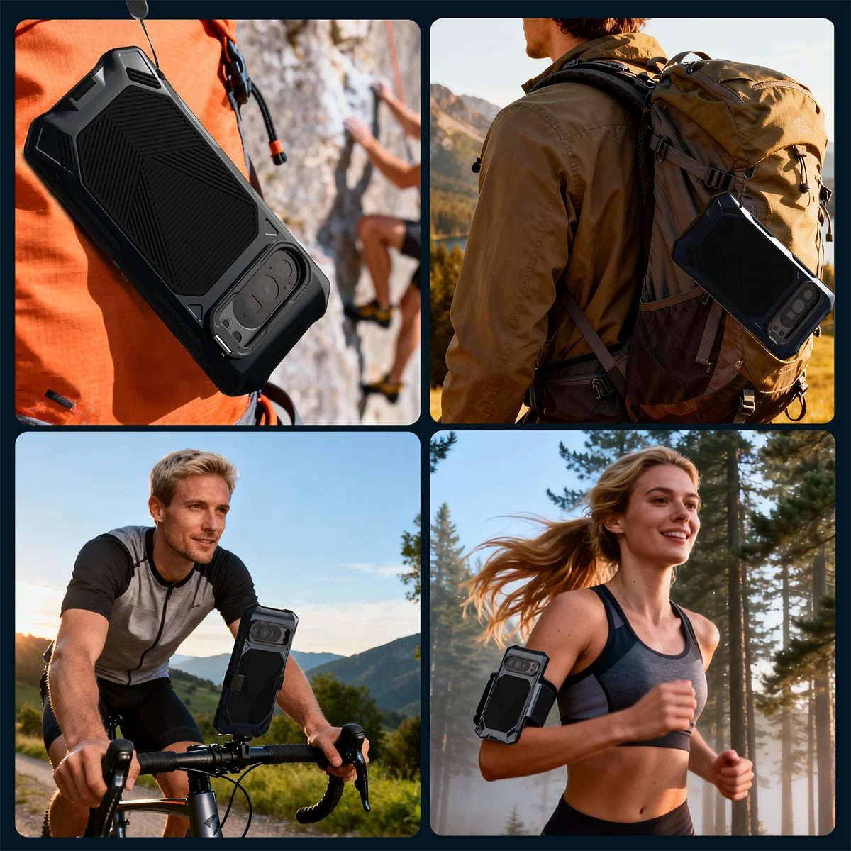 Buy Military Grade Magnetic Case for Google Pixel Series, Full-Body Armor with Screen Protector, 360° Rotatable Kickstand & Lens Guard - Drake at Caseles-Google Pixel 10 Pro XL, Black