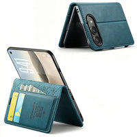 Buy Vintage Frosted Leather Flip Folio with Multiple Card Slots, Cash Pocket, Secure Magnetic Closure & All-Around Protection for iPhone Duo - DUNE at Caseles-iPhone Duo, Black