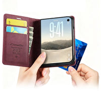 Buy Vintage Frosted Leather Flip Folio with Multiple Card Slots, Cash Pocket, Secure Magnetic Closure & All-Around Protection for iPhone Duo - DUNE at Caseles-iPhone Duo, Black