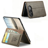 Buy Vintage Frosted Leather Flip Folio with Multiple Card Slots, Cash Pocket, Secure Magnetic Closure & All-Around Protection for iPhone Duo - DUNE at Caseles-iPhone Duo, Black