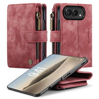 Buy Multifunctional Leather Wallet Case with Detachable Wristlet & Wireless Charging for iPhone Duo - Duran at Caseles-iPhone Duo, Khaki
