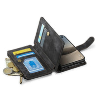 Buy Multifunctional Leather Wallet Case with Detachable Wristlet & Wireless Charging for iPhone Duo - Duran at Caseles-iPhone Duo, Khaki