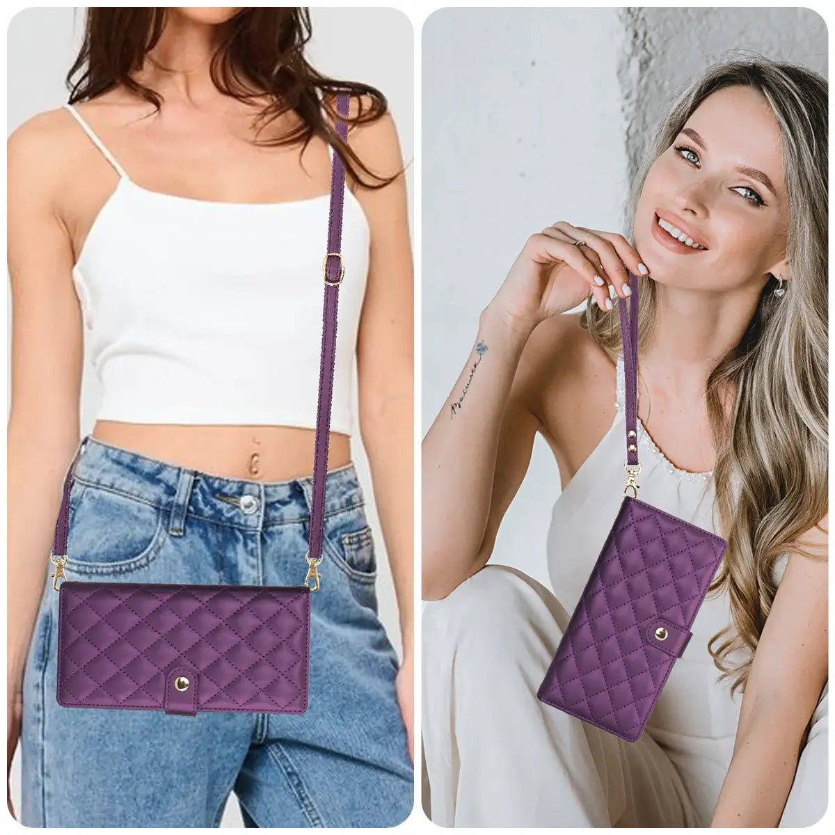 Buy Crossbody Wallet Case for Galaxy A Series, RFID Blocking Card Holder & Detachable Strap, Shockproof Leather Flip Cover, EFFIE at Caseles-Samsung Galaxy A73 5G, Black