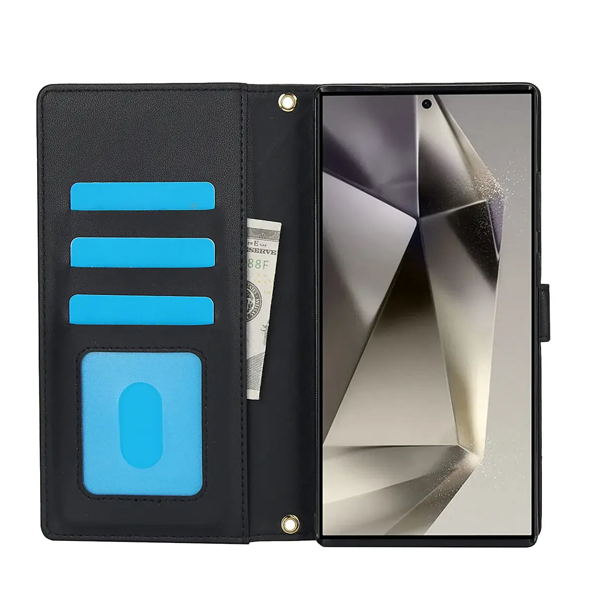 Buy Crossbody Wallet Case for Galaxy A Series, RFID Blocking Card Holder & Detachable Strap, Shockproof Leather Flip Cover, EFFIE at Caseles-Samsung Galaxy A73 5G, Black