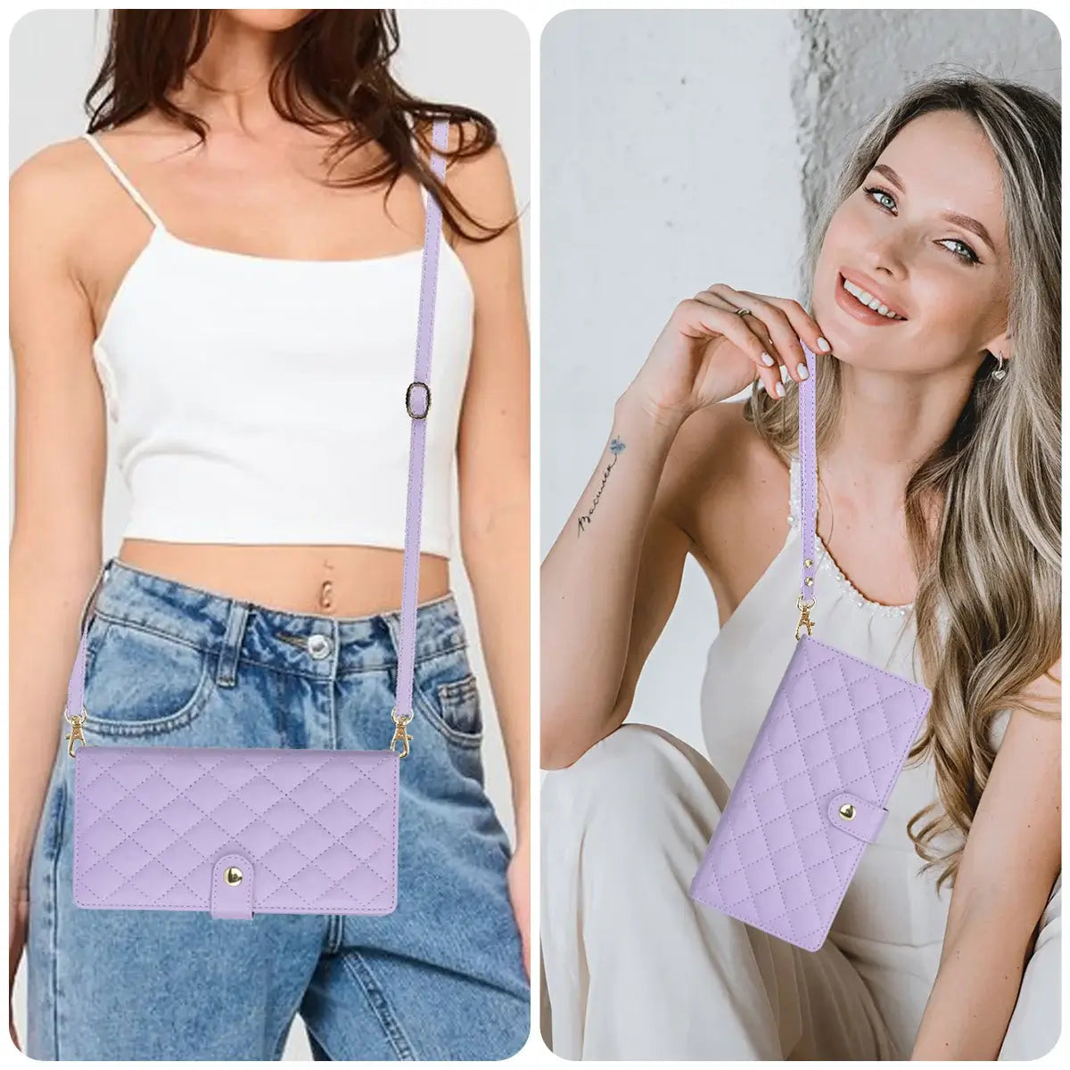 Buy Crossbody Wallet Case for Galaxy A Series, RFID Blocking Card Holder & Detachable Strap, Shockproof Leather Flip Cover, EFFIE at Caseles-Samsung Galaxy A73 5G, Black