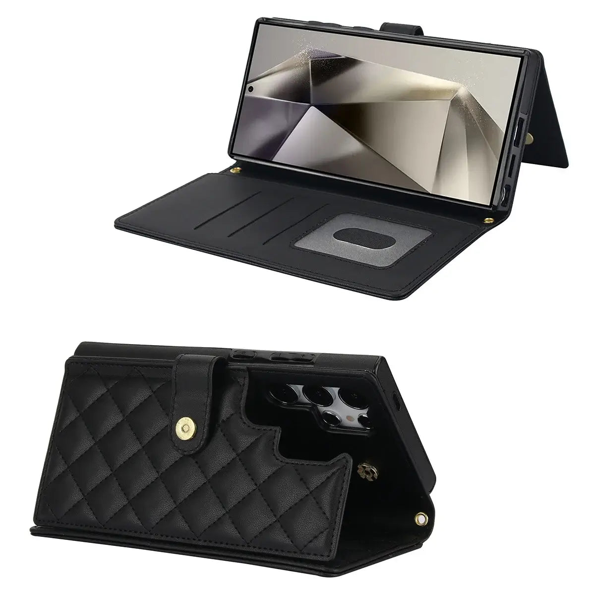 Buy Crossbody Wallet Case for Galaxy A Series, RFID Blocking Card Holder & Detachable Strap, Shockproof Leather Flip Cover, EFFIE at Caseles-Samsung Galaxy A73 5G, Black