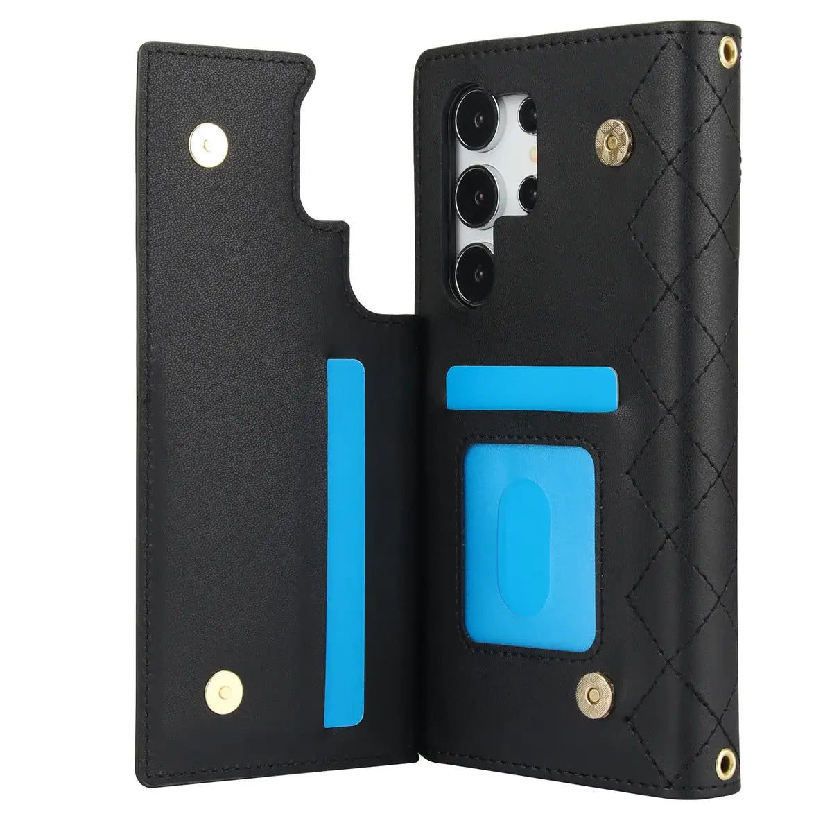 Buy Crossbody Wallet Case for Galaxy A Series, RFID Blocking Card Holder & Detachable Strap, Shockproof Leather Flip Cover, EFFIE at Caseles-Samsung Galaxy A73 5G, Black