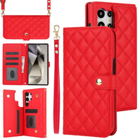 Buy Crossbody Wallet Case for Galaxy A Series, RFID Blocking Card Holder & Detachable Strap, Shockproof Leather Flip Cover, EFFIE at Caseles-Samsung Galaxy A73 5G, Red