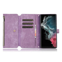 Buy Flip Crossbody Wallet Phone Case, With 9 Card Slots Zipper Pocket Retro Leather Hand Strap Kickstand Magnetic Closure Shockproof Cover,Ellie at Caseles-Samsung Galaxy S24 Ultra, Eliana-Black