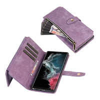 Buy Flip Crossbody Wallet Phone Case, With 9 Card Slots Zipper Pocket Retro Leather Hand Strap Kickstand Magnetic Closure Shockproof Cover,Ellie at Caseles-Samsung Galaxy S24 Ultra, Eliana-Black