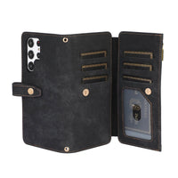 Buy Flip Crossbody Wallet Phone Case, With 9 Card Slots Zipper Pocket Retro Leather Hand Strap Kickstand Magnetic Closure Shockproof Cover,Ellie at Caseles-Samsung Galaxy S24 Ultra, Eliana-Black