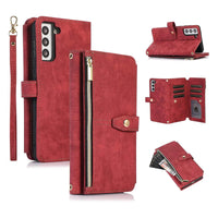 Buy Flip Crossbody Wallet Phone Case, With 9 Card Slots Zipper Pocket Retro Leather Hand Strap Kickstand Magnetic Closure Shockproof Cover,Ellie at Caseles-Samsung Galaxy S24 Ultra, Ellie-Red
