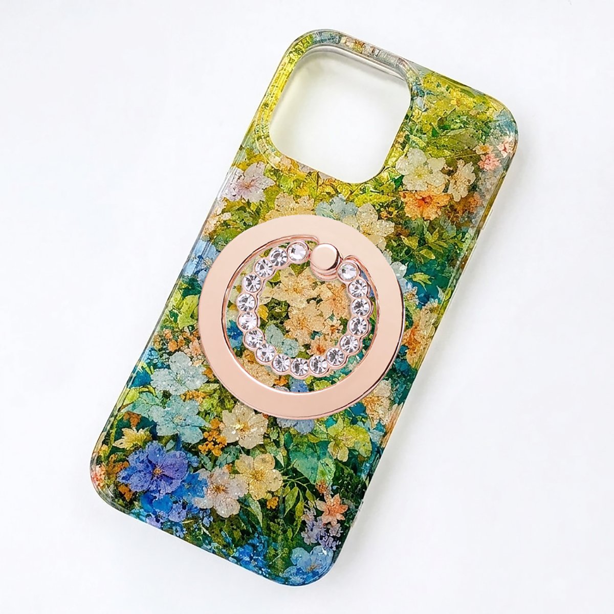 Buy Green Wildflower MagSafe Case for iPhone: 10ft Drop Protection & Iridescent Sparkle Shield - ENA at Caseles-iPhone 16 Pro Max, 