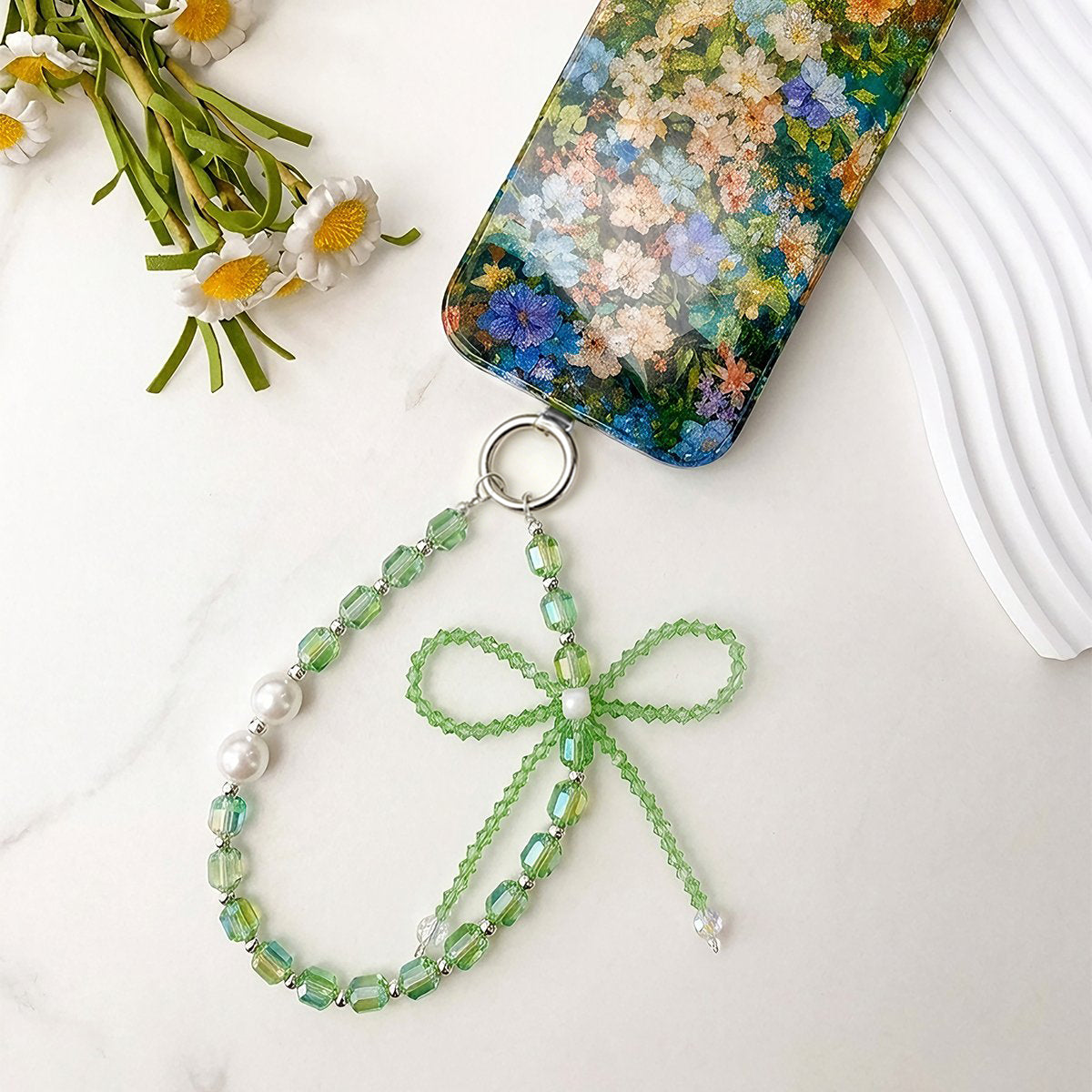 Buy Green Wildflower MagSafe Case for iPhone: 10ft Drop Protection & Iridescent Sparkle Shield - ENA at Caseles-iPhone 16 Pro Max, 