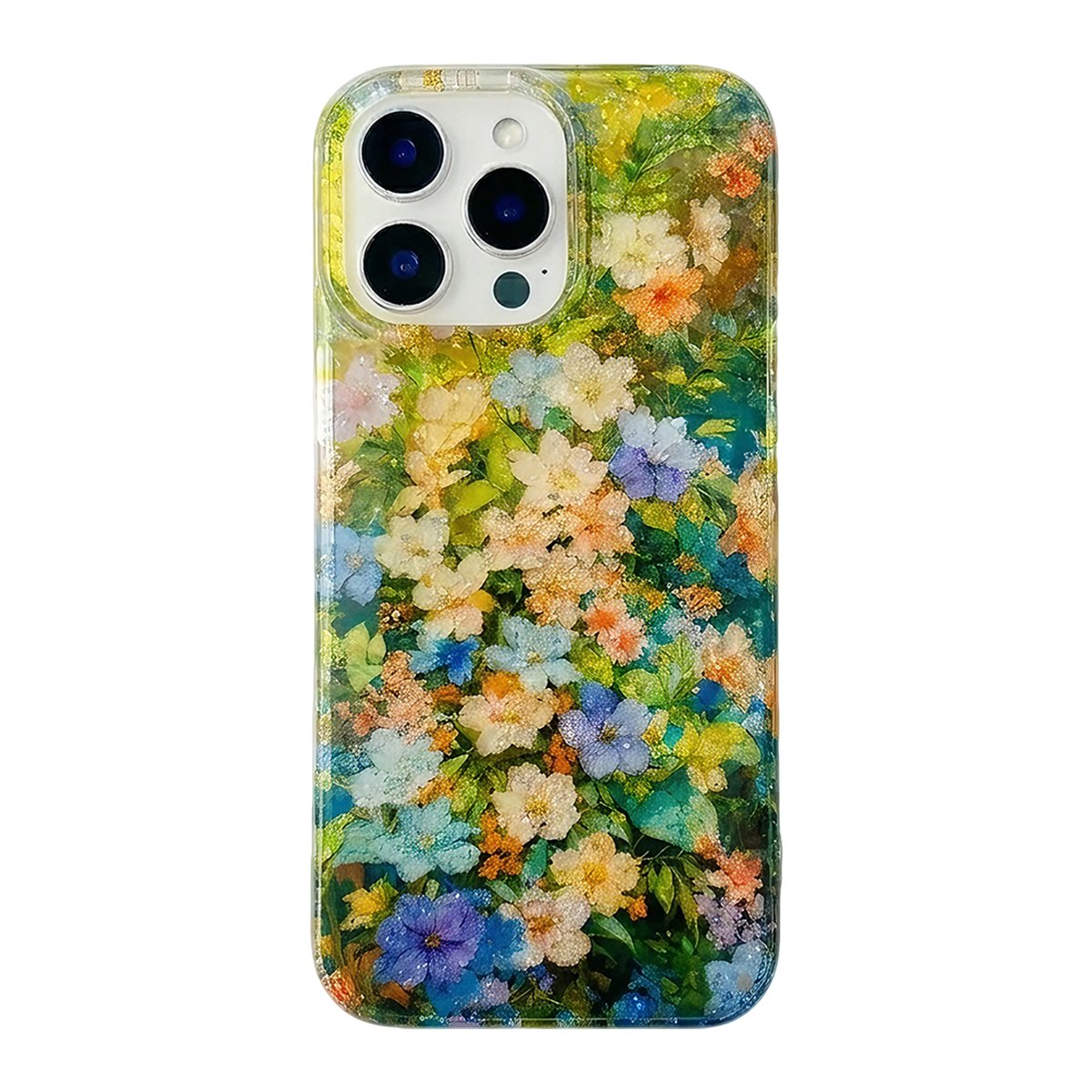 Buy Green Wildflower MagSafe Case for iPhone: 10ft Drop Protection & Iridescent Sparkle Shield - ENA at Caseles-iPhone 16 Pro Max, 