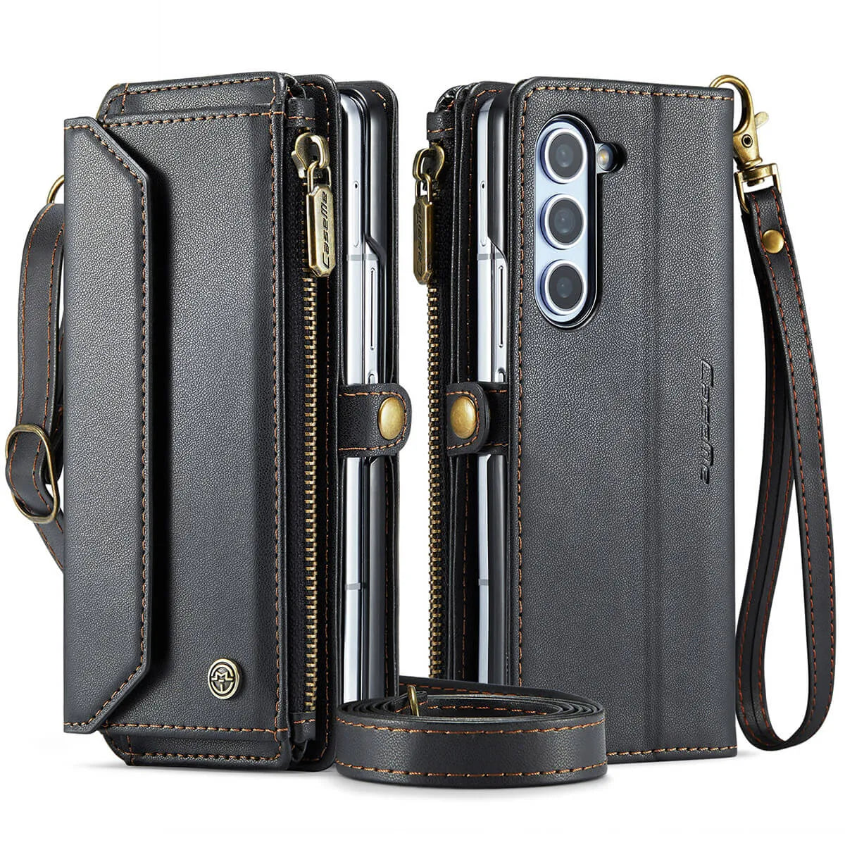 Buy Zipper Wallet Phone Case, RFID Blocking, Leather, Card Slots, for Samsung Galaxy at Caseles-Samsung Galaxy Z Fold 7, Aurora-Purple