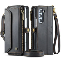 Buy Zipper Wallet Phone Case, RFID Blocking, Leather, Card Slots, for Samsung Galaxy at Caseles-Samsung Galaxy Z Fold 7, Aurora-Purple