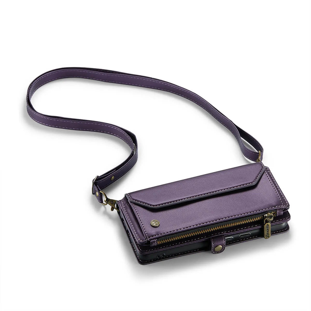 Buy Zipper Wallet Phone Case, RFID Blocking, Leather, Card Slots, for Samsung Galaxy at Caseles-Samsung Galaxy Z Fold 7, Aurora-Purple
