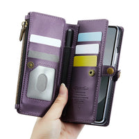 Buy Zipper Wallet Phone Case, RFID Blocking, Leather, Card Slots, for Samsung Galaxy at Caseles-Samsung Galaxy Z Fold 7, Aurora-Purple