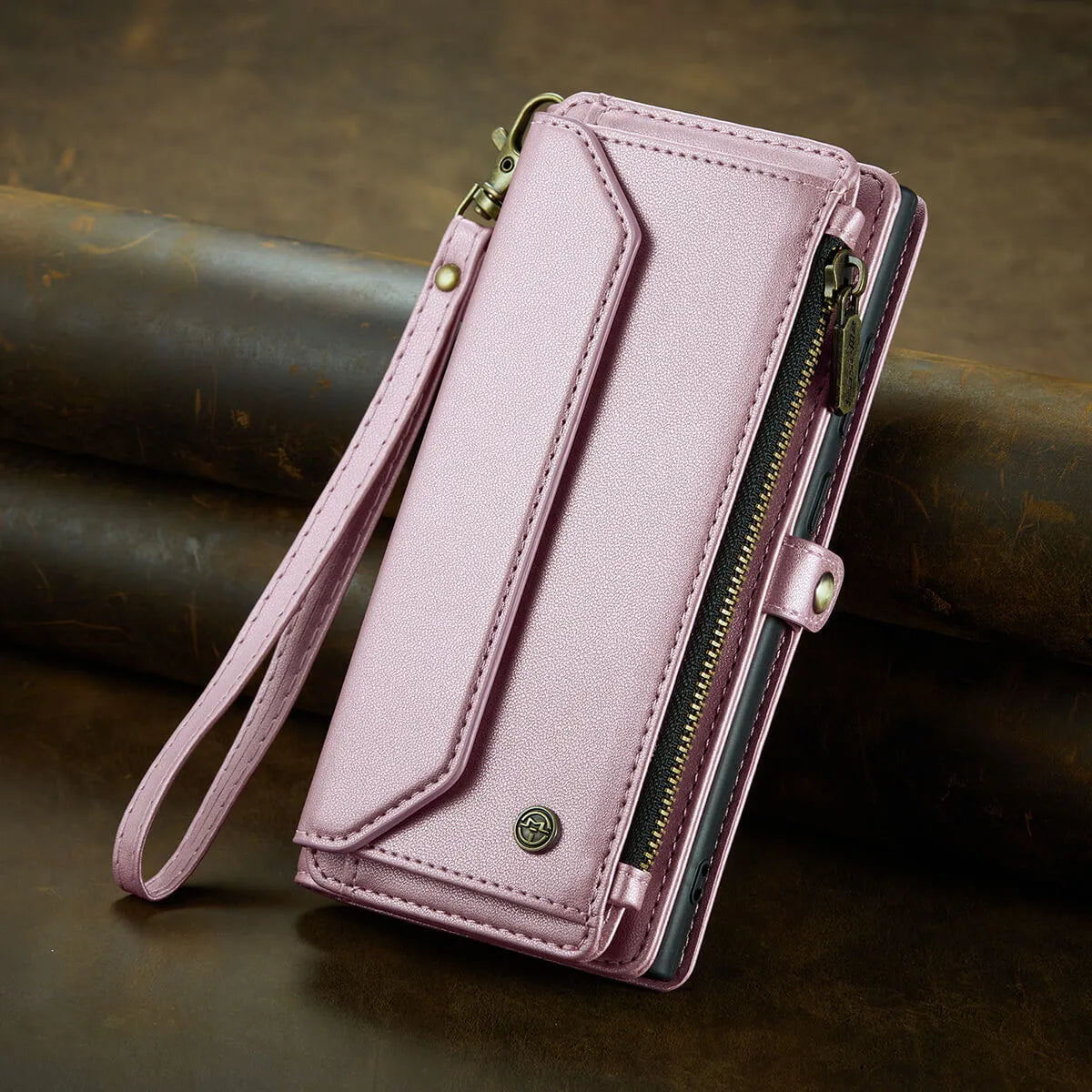 Buy Zipper Wallet Phone Case, RFID Blocking, Leather, Card Slots, for Samsung Galaxy, EVE at Caseles-Samsung Galaxy S25 Ultra, Aurora-Purple