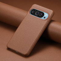 Buy Half-Covered Lychee Textured Leather Google Pixel Phone Case, Premium Grip, Sleek Protection, and Elegant Design, EVELYN at Caseles-Google Pixel 10 Pro XL, Black