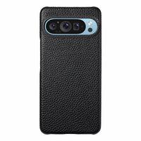 Buy Half-Covered Lychee Textured Leather Google Pixel Phone Case, Premium Grip, Sleek Protection, and Elegant Design, EVELYN at Caseles-Google Pixel 10 Pro XL, Black