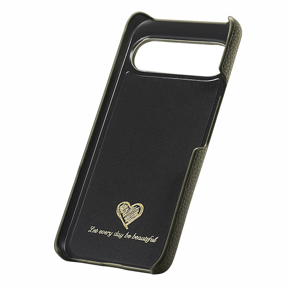 Buy Half-Covered Lychee Textured Leather Google Pixel Phone Case, Premium Grip, Sleek Protection, and Elegant Design, EVELYN at Caseles-Google Pixel 10 Pro XL, Black