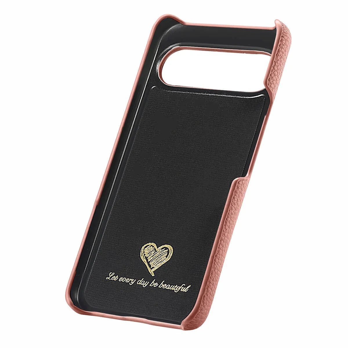 Buy Half-Covered Lychee Textured Leather Google Pixel Phone Case, Premium Grip, Sleek Protection, and Elegant Design, EVELYN at Caseles-Google Pixel 10 Pro XL, Black