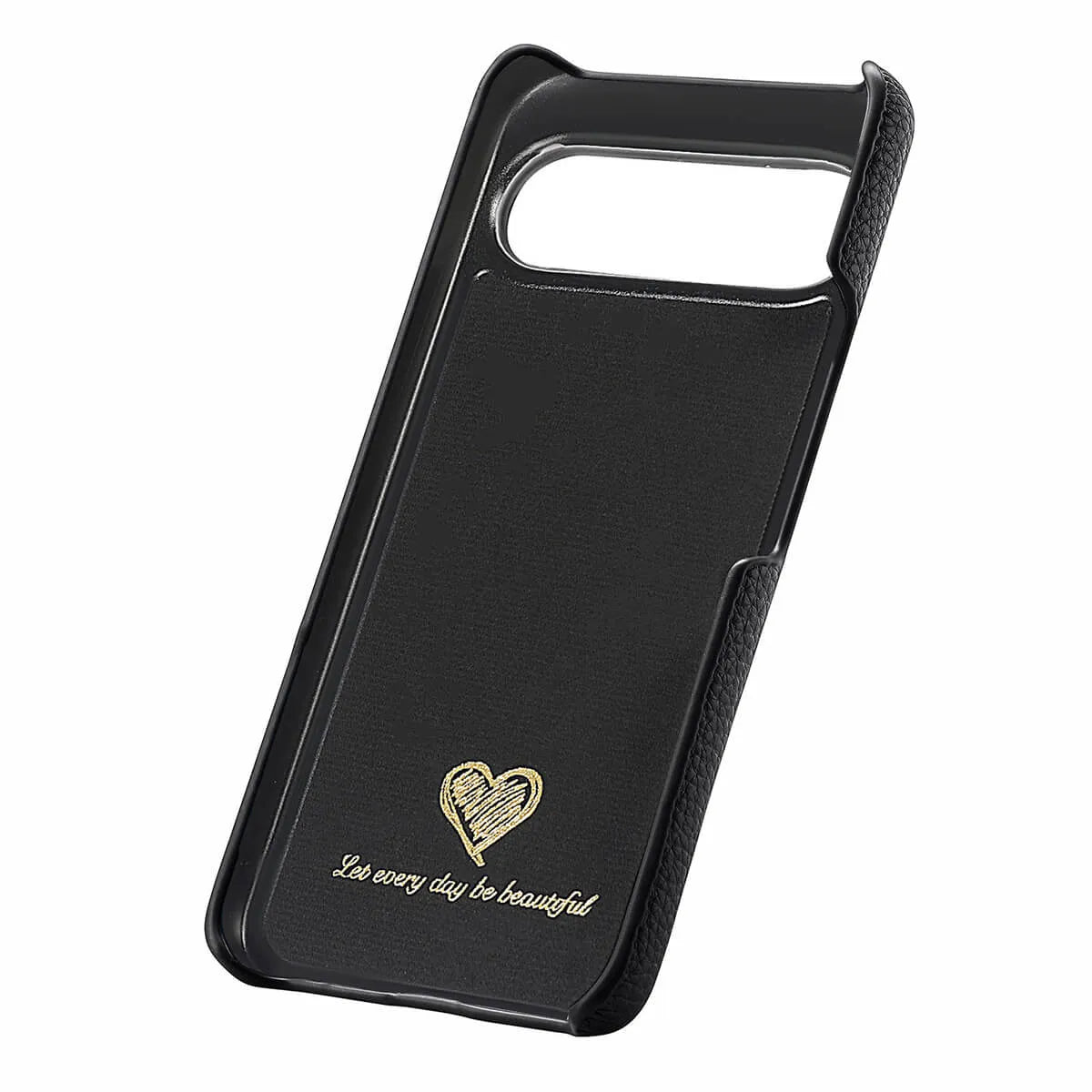 Buy Half-Covered Lychee Textured Leather Google Pixel Phone Case, Premium Grip, Sleek Protection, and Elegant Design, EVELYN at Caseles-Google Pixel 10 Pro XL, Black