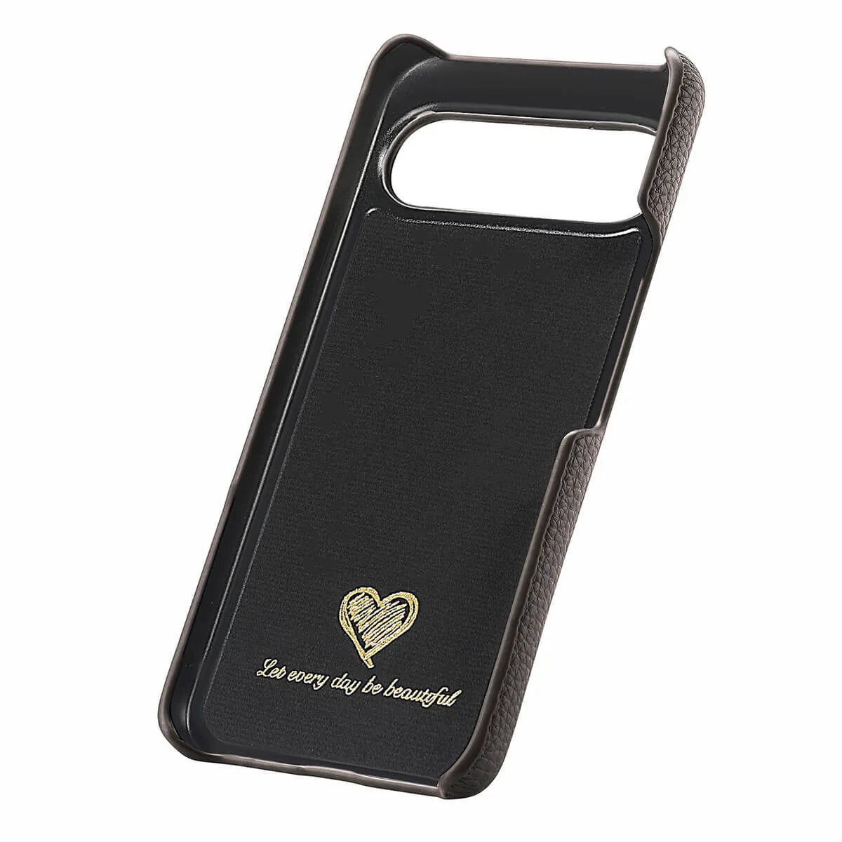 Buy Half-Covered Lychee Textured Leather Google Pixel Phone Case, Premium Grip, Sleek Protection, and Elegant Design, EVELYN at Caseles-Google Pixel 10 Pro XL, Black