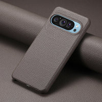Buy Half-Covered Lychee Textured Leather Google Pixel Phone Case, Premium Grip, Sleek Protection, and Elegant Design, EVELYN at Caseles-Google Pixel 10 Pro XL, Black