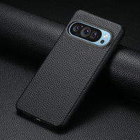 Buy Half-Covered Lychee Textured Leather Google Pixel Phone Case, Premium Grip, Sleek Protection, and Elegant Design, EVELYN at Caseles-Google Pixel 10 Pro XL, Black