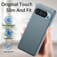 Buy Half-Covered Lychee Textured Leather Google Pixel Phone Case, Premium Grip, Sleek Protection, and Elegant Design, EVELYN at Caseles-Google Pixel 10 Pro XL, Black