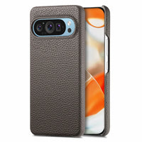 Buy Half-Covered Lychee Textured Leather Google Pixel Phone Case, Premium Grip, Sleek Protection, and Elegant Design, EVELYN at Caseles-Google Pixel 10 Pro XL, Gray