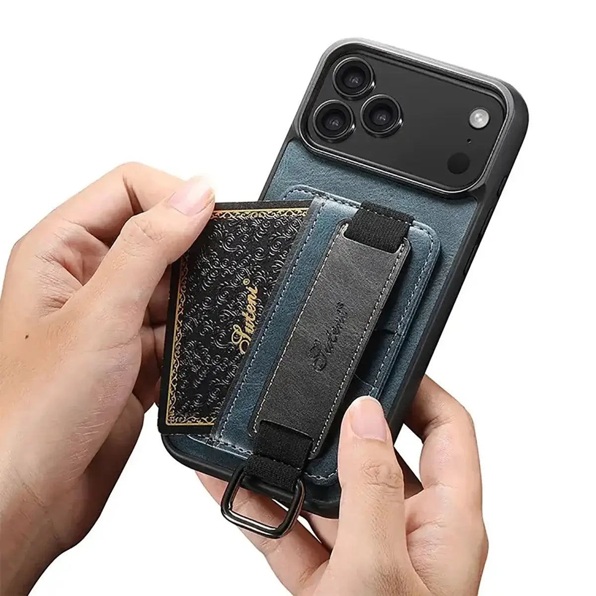 Buy Full Coverage Protection, Leather Phone case, Phone Stander, Card Holder Wallet Case ,Ezra at Caseles-iPhone 17 Pro Max, Ezra-Brown