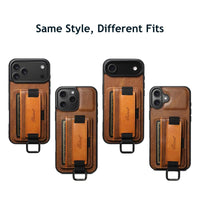 Buy Full Coverage Protection, Leather Phone case, Phone Stander, Card Holder Wallet Case ,Ezra at Caseles-iPhone 17 Pro Max, Ezra-Brown