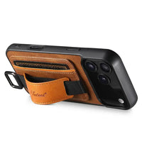 Buy Full Coverage Protection, Leather Phone case, Phone Stander, Card Holder Wallet Case ,Ezra at Caseles-iPhone 17 Pro Max, Ezra-Brown