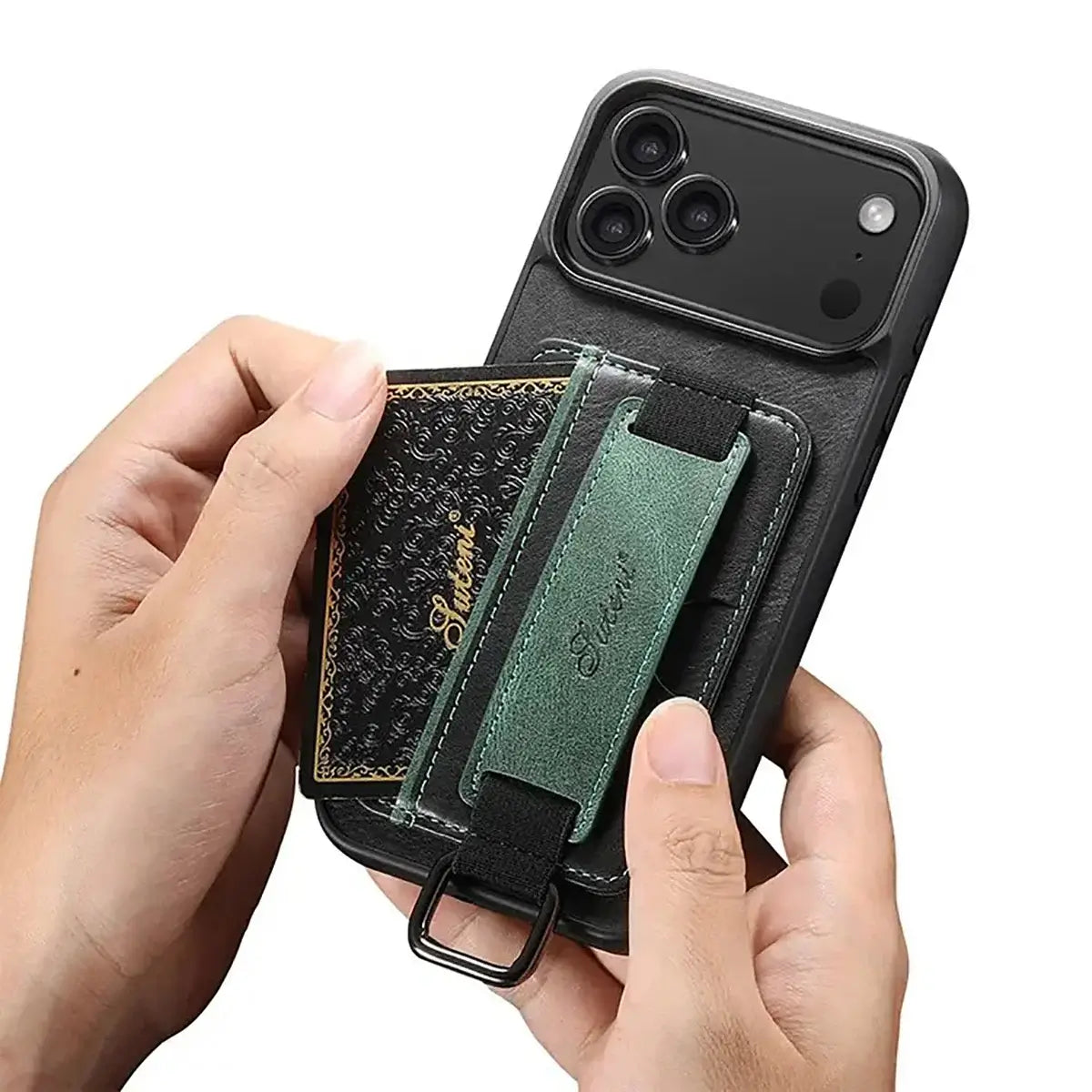 Buy Full Coverage Protection, Leather Phone case, Phone Stander, Card Holder Wallet Case ,Ezra at Caseles-iPhone 17 Pro Max, Ezra-Brown