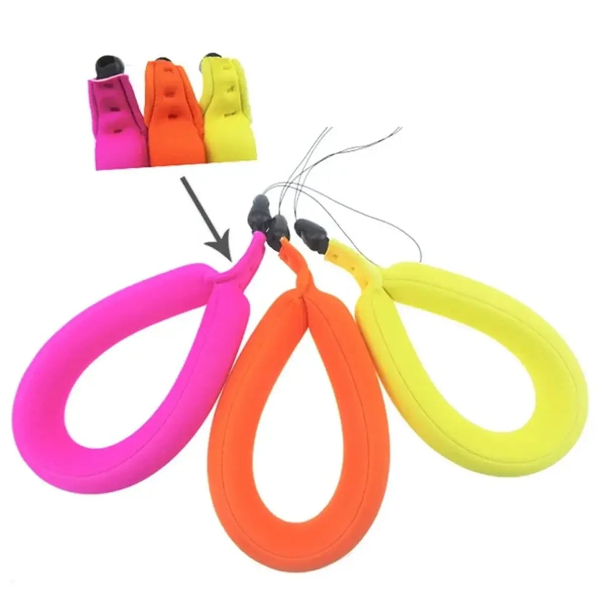 By Universal Floating Wrist Strap for Waterproof Action Cameras, High-Visibility Buoyant Camera Float for Swimming and Snorkeling, Durable Diving Fabric Wristband - FLOATING WRIST STRAP at Caseles-Blue, 