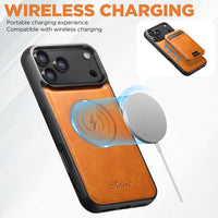 Buy Full Coverage Protection, Leather Phone case, Phone Stander, Card Holder Wallet Case,Francis at Caseles-iPhone 17 Pro Max, Francis-Coffee