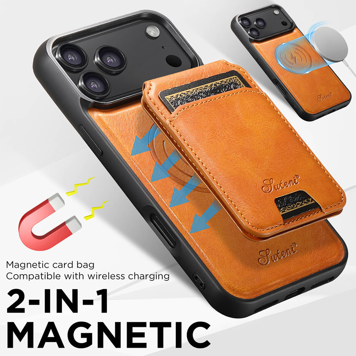 Buy Full Coverage Protection, Leather Phone case, Phone Stander, Card Holder Wallet Case,Francis at Caseles-iPhone 17 Pro Max, Francis-Coffee