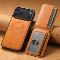 Buy Full Coverage Protection, Leather Phone case, Phone Stander, Card Holder Wallet Case,Francis at Caseles-iPhone 17 Pro Max, Francis-Coffee
