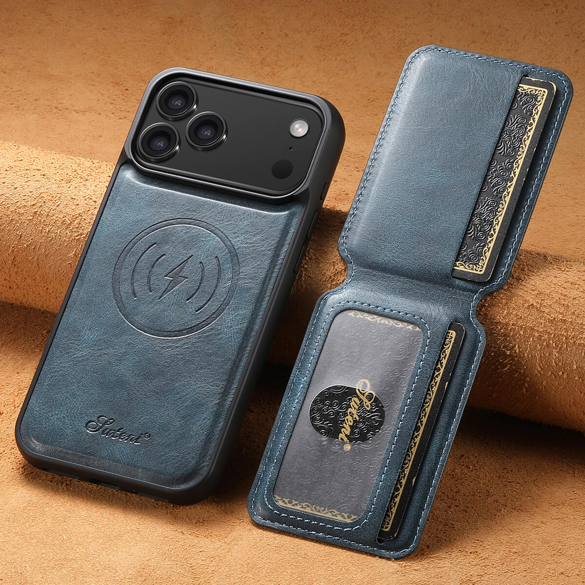 Buy Full Coverage Protection, Leather Phone case, Phone Stander, Card Holder Wallet Case,Francis at Caseles-iPhone 17 Pro Max, Francis-Coffee