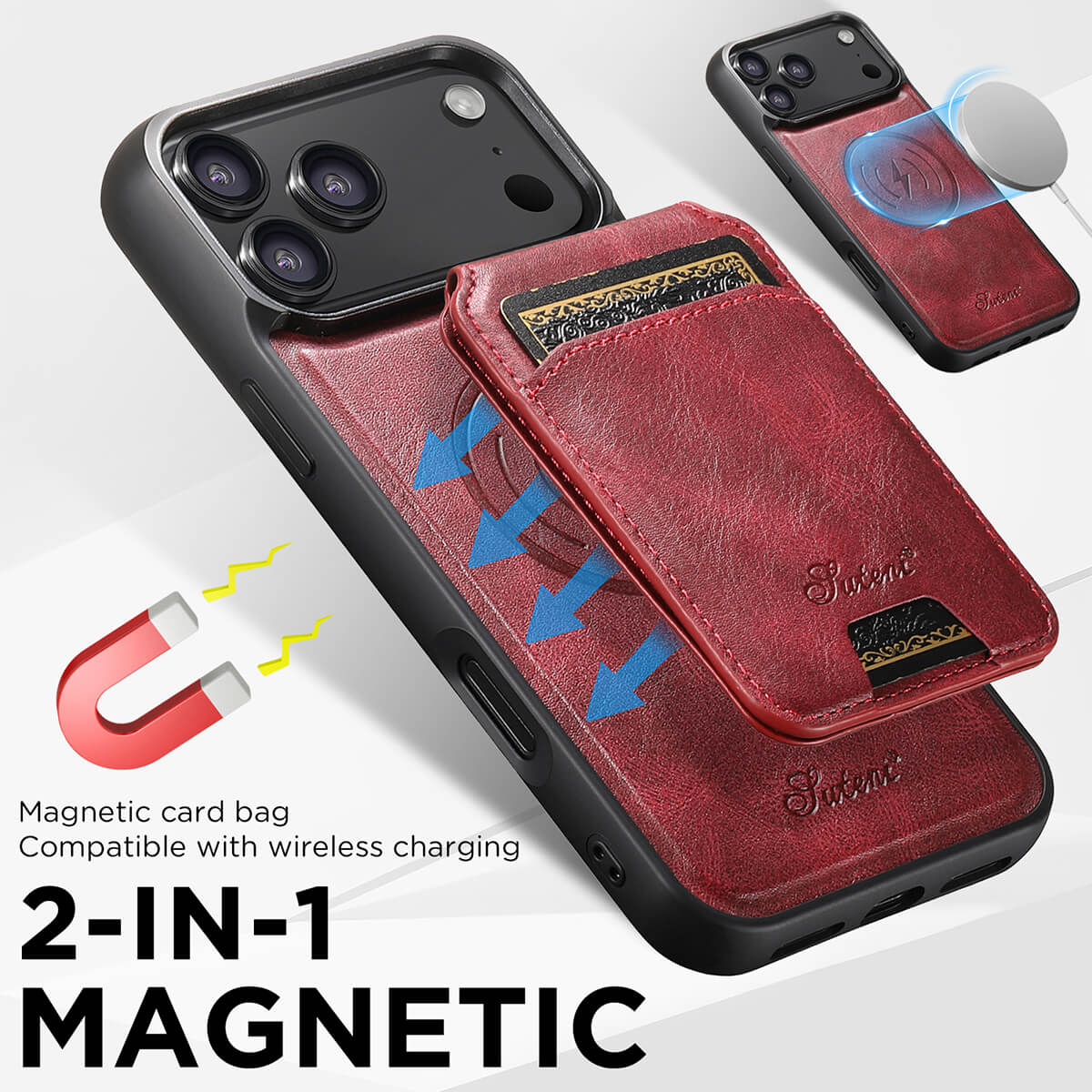Buy Full Coverage Protection, Leather Phone case, Phone Stander, Card Holder Wallet Case,Francis at Caseles-iPhone 17 Pro Max, Francis-Coffee