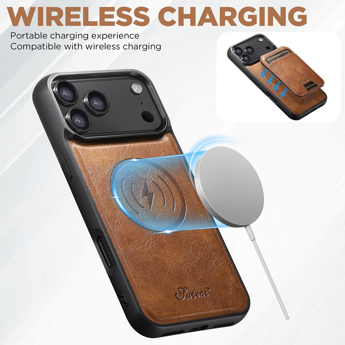 Buy Full Coverage Protection, Leather Phone case, Phone Stander, Card Holder Wallet Case,Francis at Caseles-iPhone 17 Pro Max, Francis-Coffee