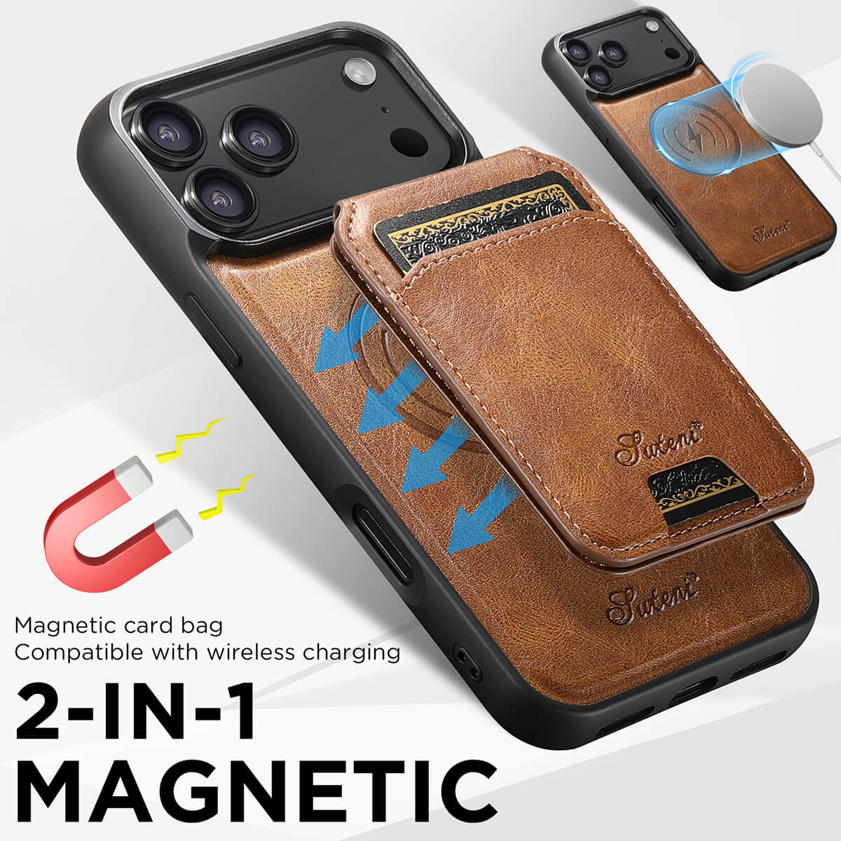 Buy Full Coverage Protection, Leather Phone case, Phone Stander, Card Holder Wallet Case,Francis at Caseles-iPhone 17 Pro Max, Francis-Coffee
