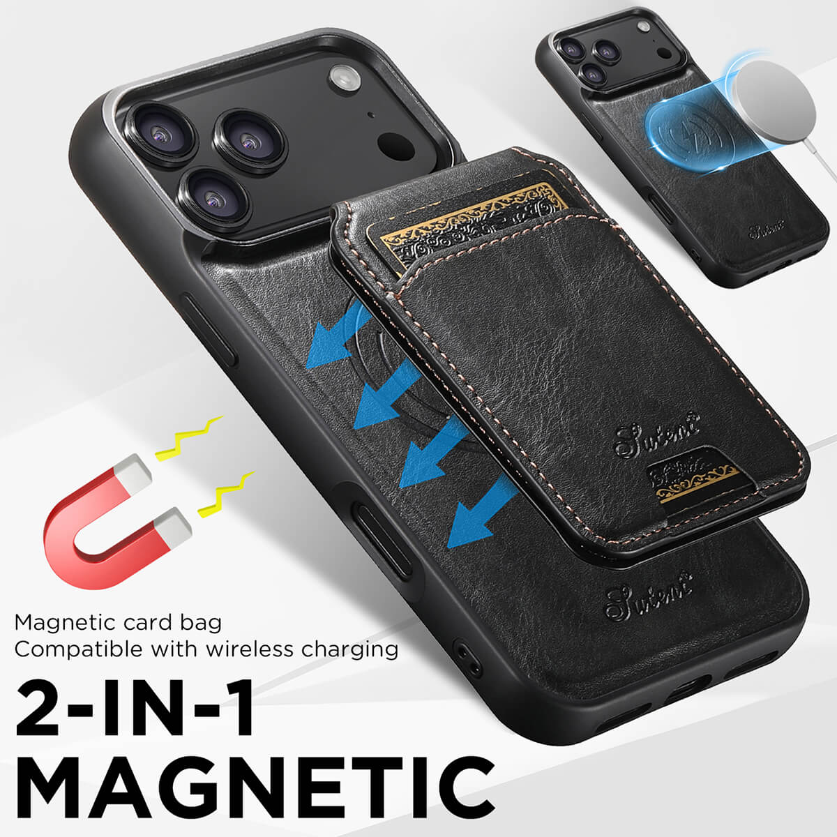 Buy Full Coverage Protection, Leather Phone case, Phone Stander, Card Holder Wallet Case,Francis at Caseles-iPhone 17 Pro Max, Francis-Coffee