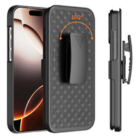 Buy 3-in-1 Modular Design – Combining a Magnetic Belt Clip, Shockproof Sliding Case, and a Woven Texture Kickstand for Total Access, Protection, and Hands-Free Viewingat - Gabriel at Caseles-iPhone 17 Pro Max, 